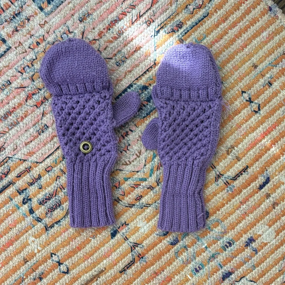 Purple Knit Mittens